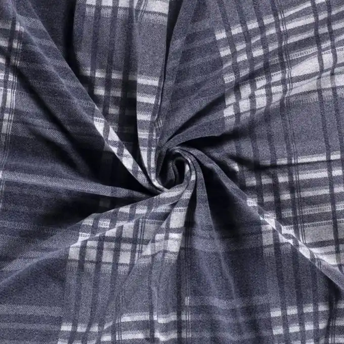 Ausverkauf Wollstoff Karos marineblau