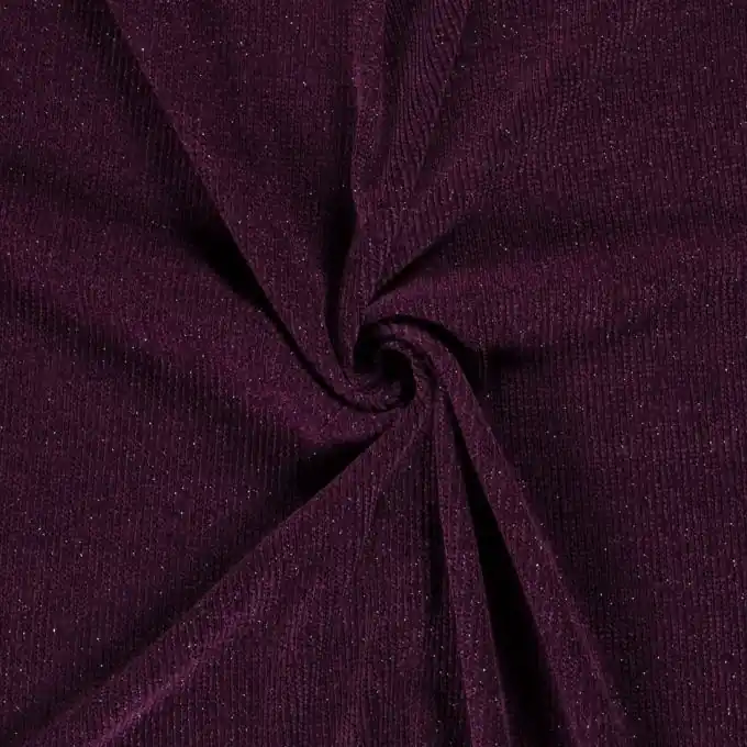 Strickstoff Relief Lurex pflaumenfarben Ab Werk