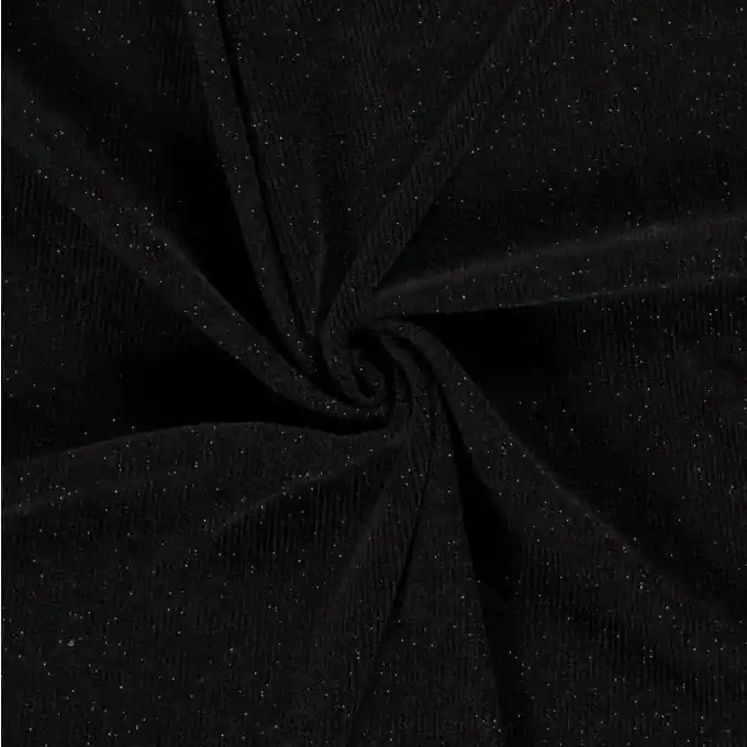 Top-Qualität Strickstoff Relief Lurex schwarz