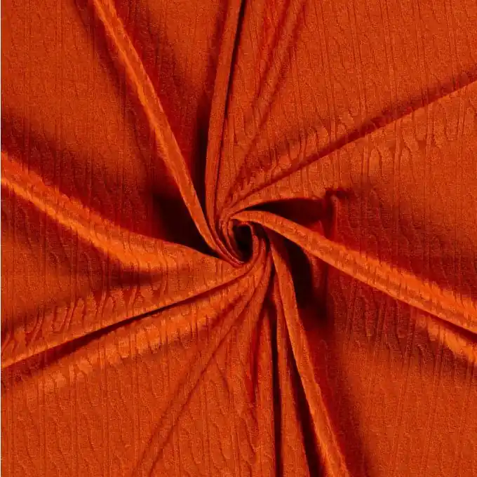 Bestseller Strickstoff großes Zopfmuster orange