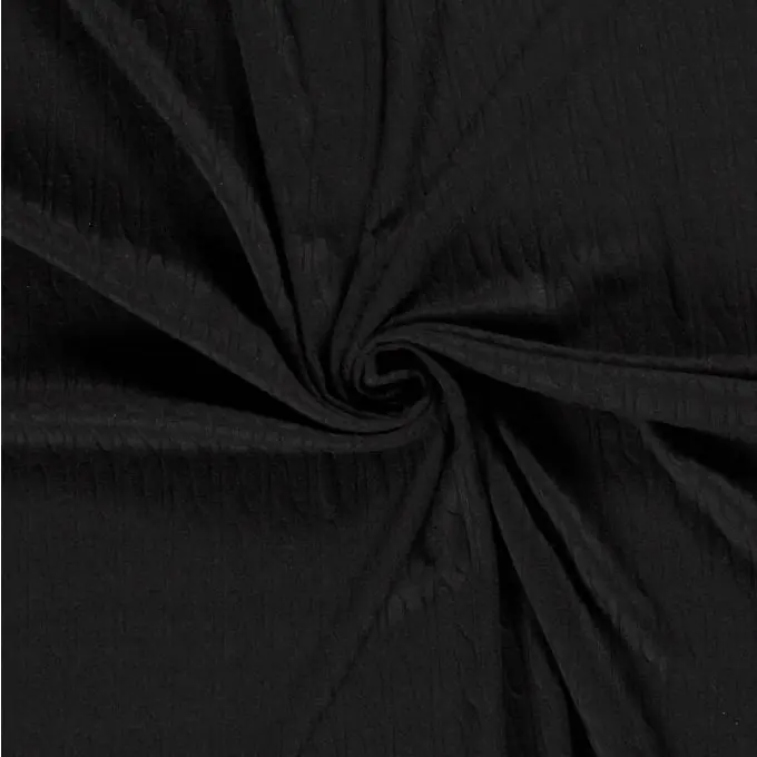 Direkt Vom Hersteller Strickstoff großes Zopfmuster schwarz