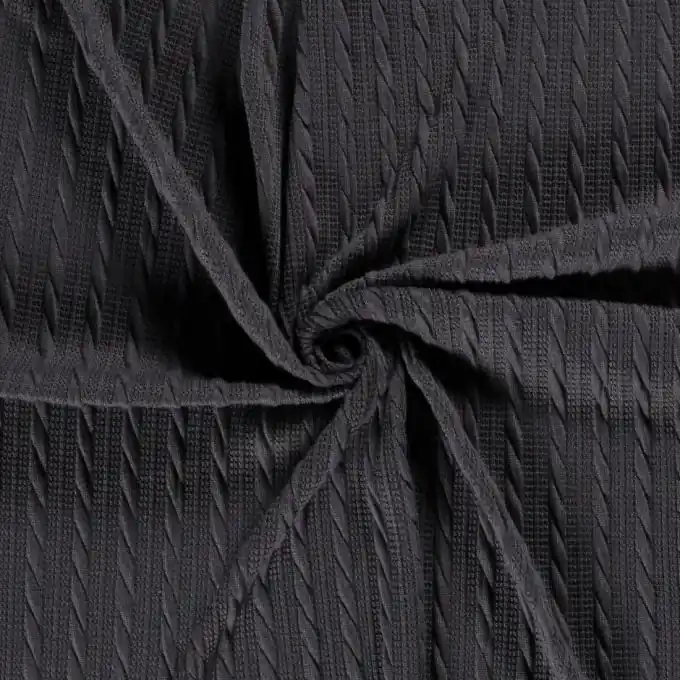 Strickstoff vertikales Zopfmuster anthrazitgrau Großhandel