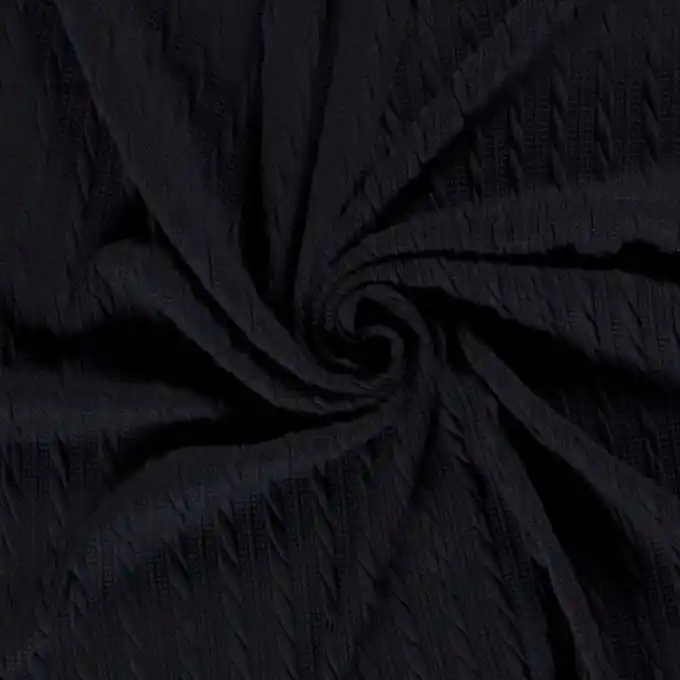 Strickstoff vertikales Zopfmuster marineblau Neue Ware