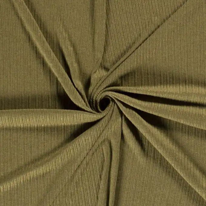 Preis Gesenkt Strickstoff Stretch Relieflinien olivgrün