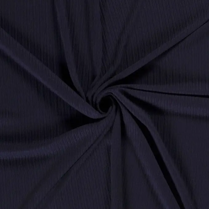 Strickstoff Stretch Relieflinien Marineblau Exklusiv