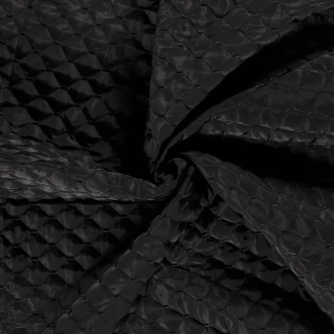 Stoffstoff Rauten einfarbig schwarz Kostenloser Rückversand