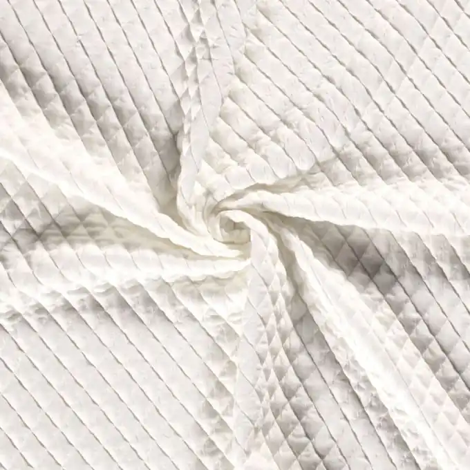 Steppstoff Rauten Viskose weiß Sonderangebot