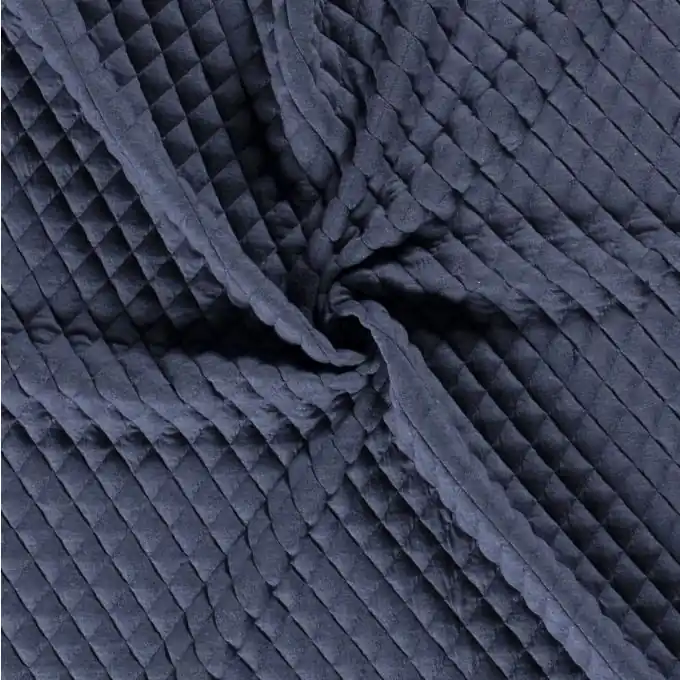 Schneller Versand Steppstoff Viskose Zopfmuster hellblau