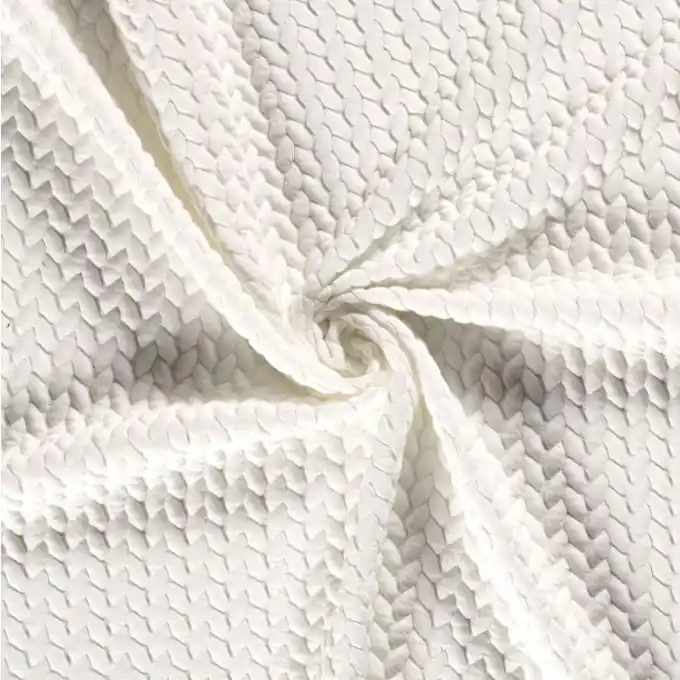 Jetzt Zugreifen Jersey-Matelassé 160cm Weiß Viskose-Pétale