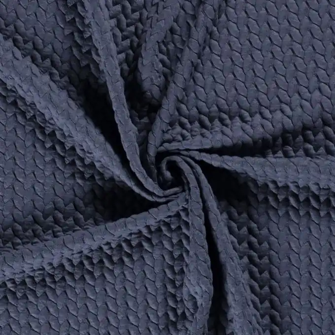 Jersey Matelassé Viskose Blau 160cm – Pétale Design Heißes Angebot
