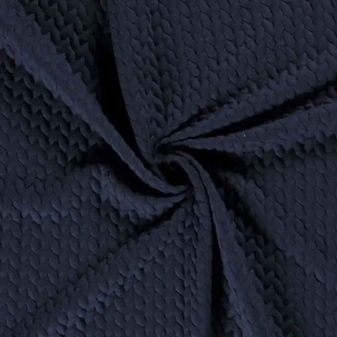 Expressversand Steppstoff Viskose Zopfmuster marineblau