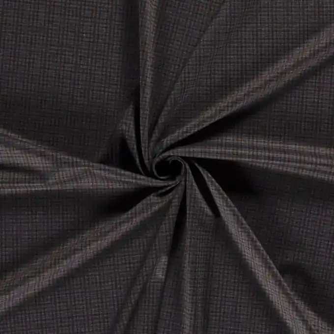 Strickstoff Milano Karomuster grau rot Bestpreis