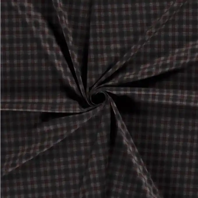 Strickstoff Milano Karomuster grau und rot Neu Im Sortiment