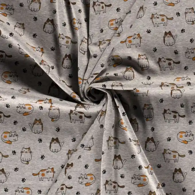 Alpenfleece Katzen Rückseite Fleece grau Ab Werk