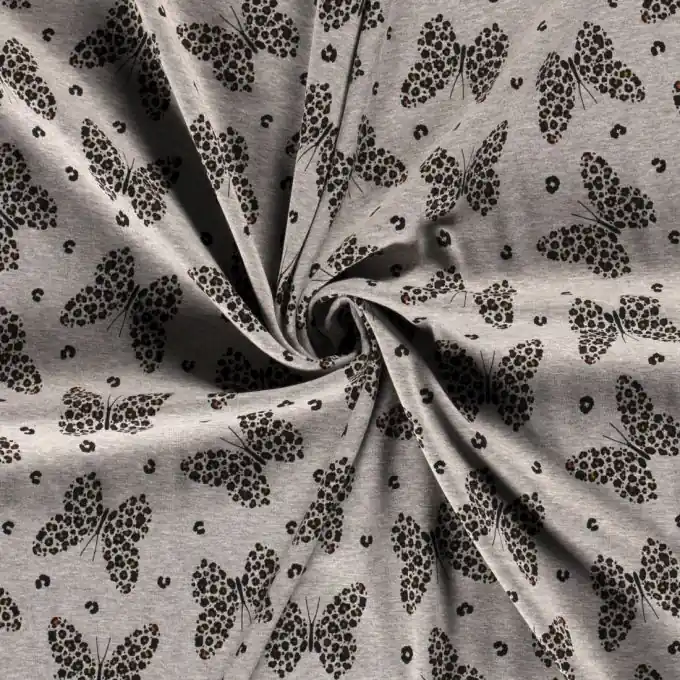 Direkt Vom Hersteller Alpenfleece Schmetterlinge Rückseite Fleece grau