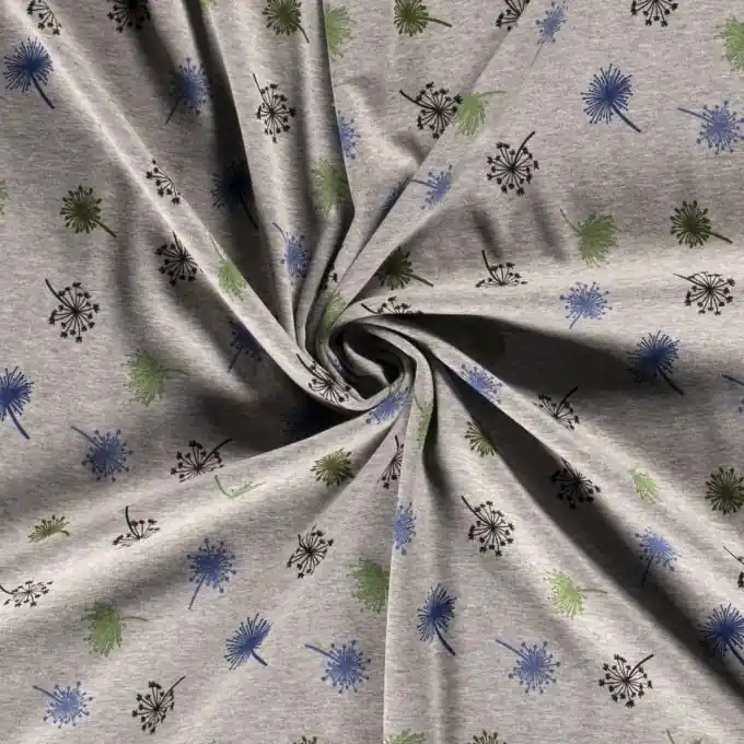 Sonderaktion Alpenfleece Blumen Rückseite Fleece grün