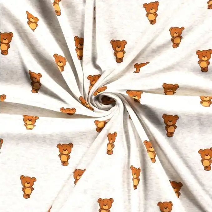 Handgefertigt Alpenfleece Bären Rückseite Fleece creme