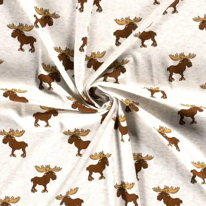 Alpenfleece Hirsch Rückseite Fleece creme Bestpreis