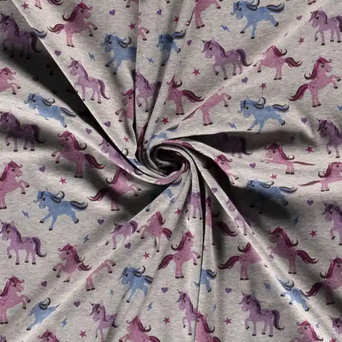 Aplenfleece Einhornmotiv Rosa/Violet/Grau Must-Have