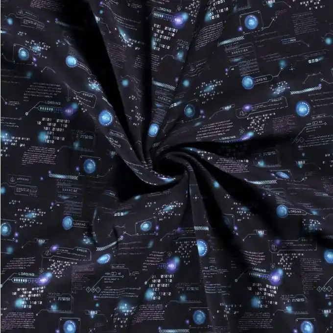 Geld-Zurück-Garantie Sweatshirtstoff futuristisch marineblau