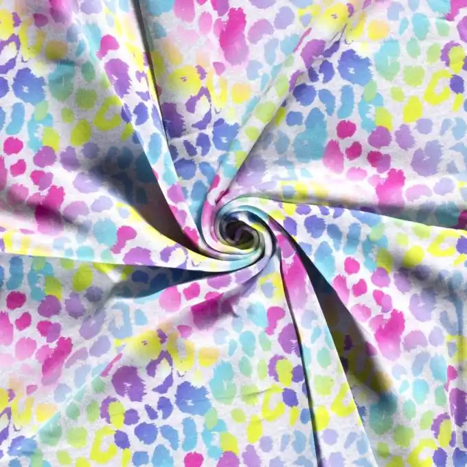 Sonderaktion Sweatshirtstoff Leopardenmuster bunt