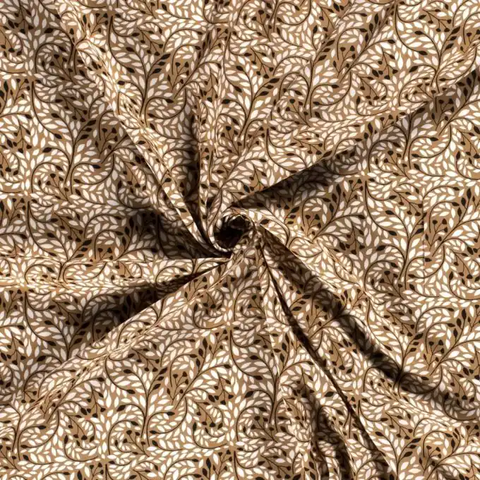 Viskose-Popeline Blätter taupe Super-Preis