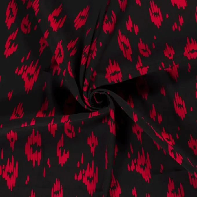 Sichere Zahlung Viskose-Popeline Farbtropfen rot schwarz