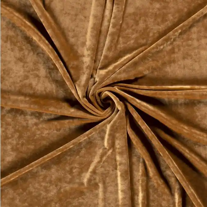 Solange Der Vorrat Reicht Samtstoff glänzend kurzer Flor hellbraun