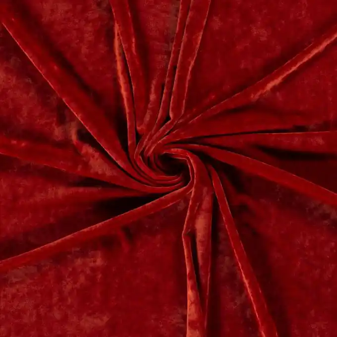 Bestpreis Samtstoff glänzend kurzer Flor rot