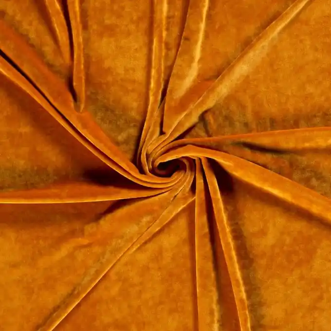 Angebot Samtstoff glänzend kurzer Flor currygelb