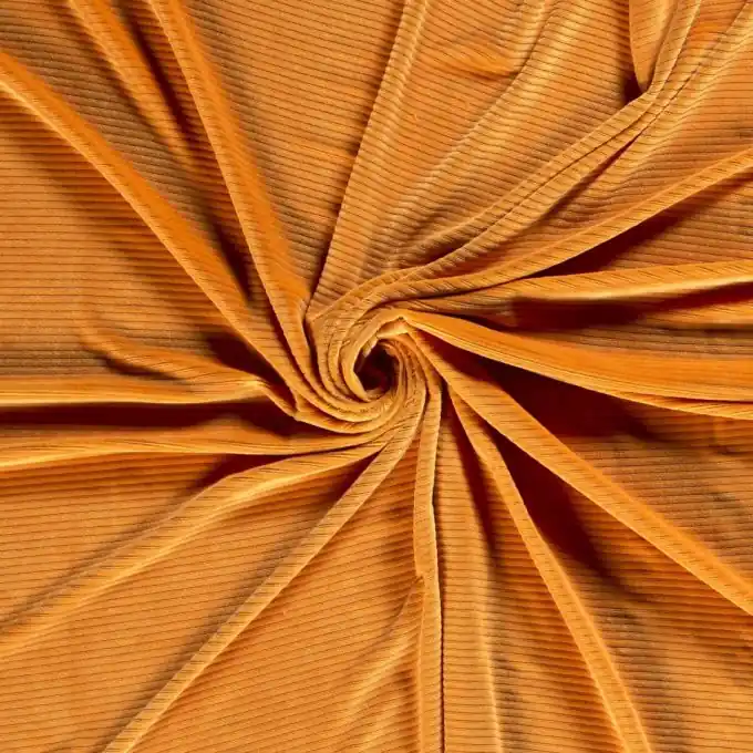 Direktkauf Samtstoff Stretch currygelb