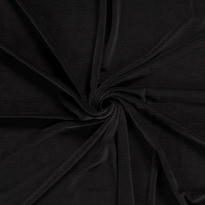 Ab Werk Stretch-Veloursstoff Schwarz 155cm Breite