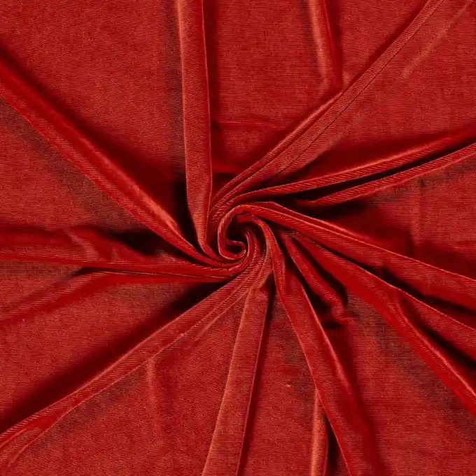 Dehnbarer Feincordstoff rot orange Jetzt Bestellen