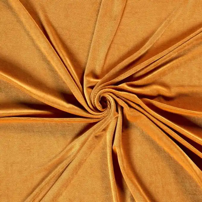 Billig Dehnbarer Feincordstoff currygelb