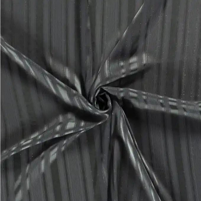 Schnäppchen Voile-Stoff transparente Steifen Polyester petrolblau