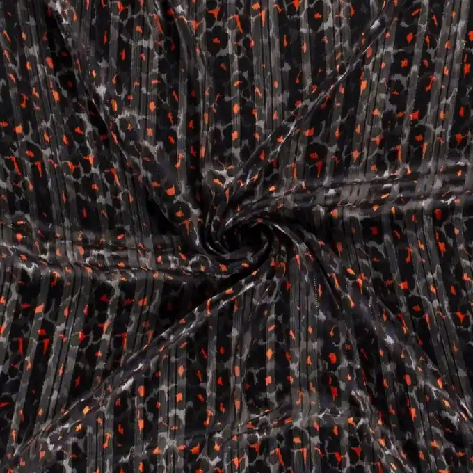 Voile-Stoff Polyester Leopardenmuster marineblau Rabatt