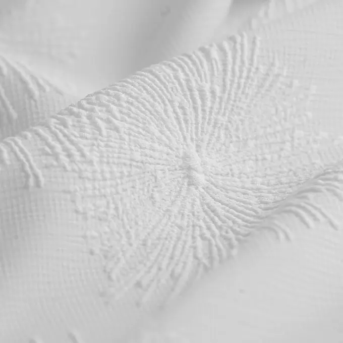 Kreppstoff Polyester Blumen ecru Mengenrabatt