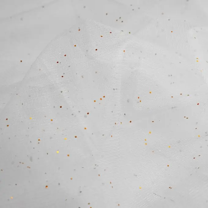 Nur Heute Netzstoff Pailletten écru gold