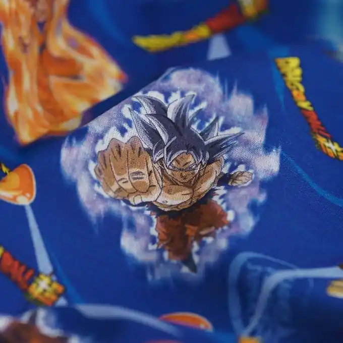 Ausverkauf Cretonne Dragon Ball Super Saiyan Blau