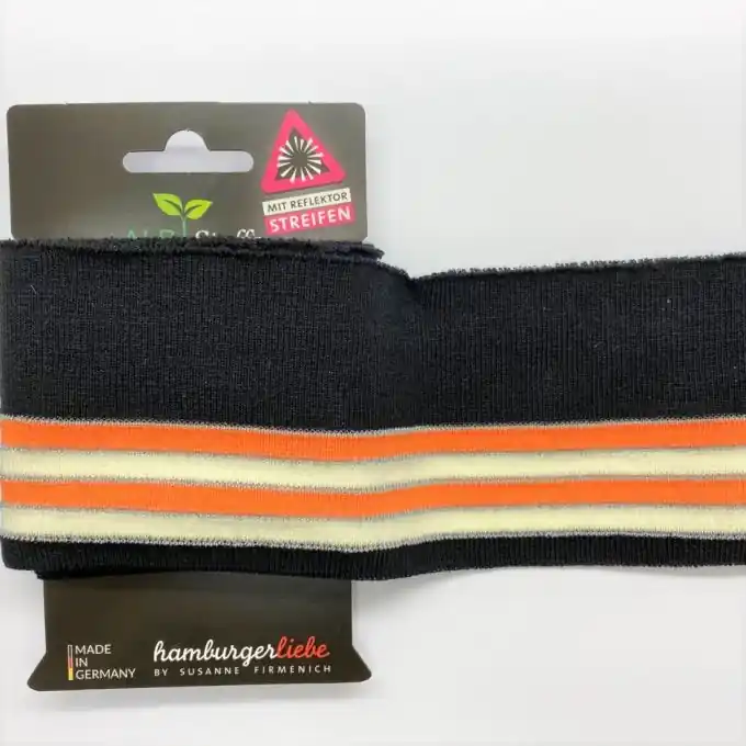 Begrenztes Angebot Bio-Rippbündchen mit reflektierenden Fäden – Albstoffe