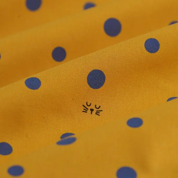 Gleich Bestellen Cretonne Bio Baumwolle Katzen Senfgelb