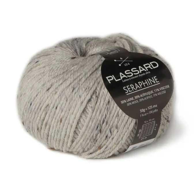 SERAPHINE -Strickgarn – hellgrau Plassard Im Trend