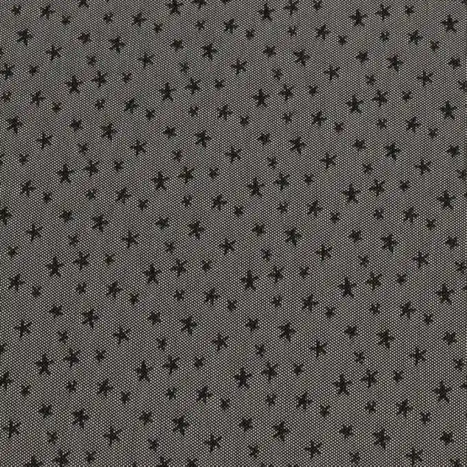 Kracherpreis Französischer Tüllstoff Stretch weich kleine Sterne Schwarz