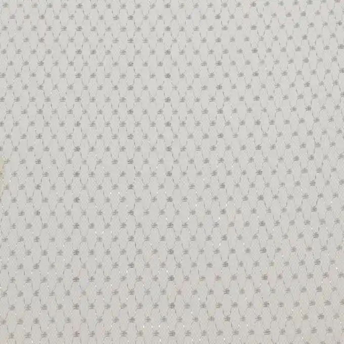 Französischer Tüllstoff metallisiert Silbern Geometrische Punkte Neue Ware