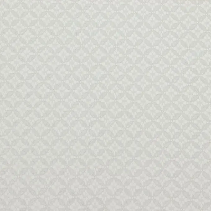 Französischer Stretch-Spitzenstoff Kleeblatt Grafik weiß Letzte Chance