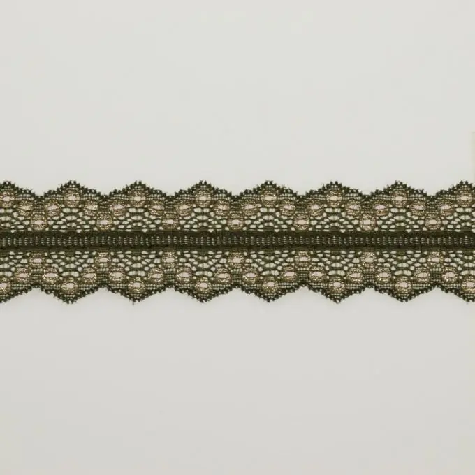 Aktuell Stretch-Spitze Feston 4cm rund metallisiert gold khaki