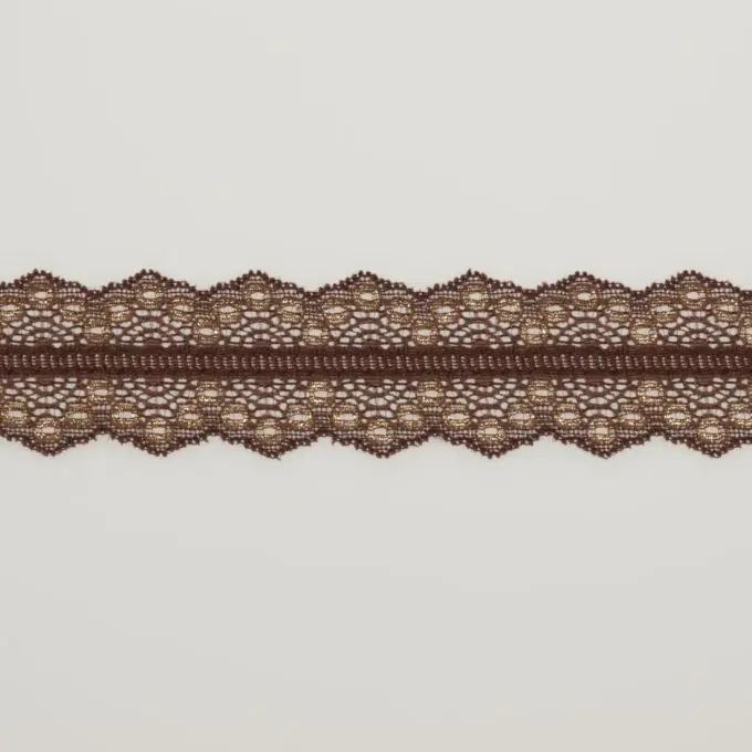 Letzte Chance Stretch-Spitze Feston 4cm rund metallisiert gold weinrot