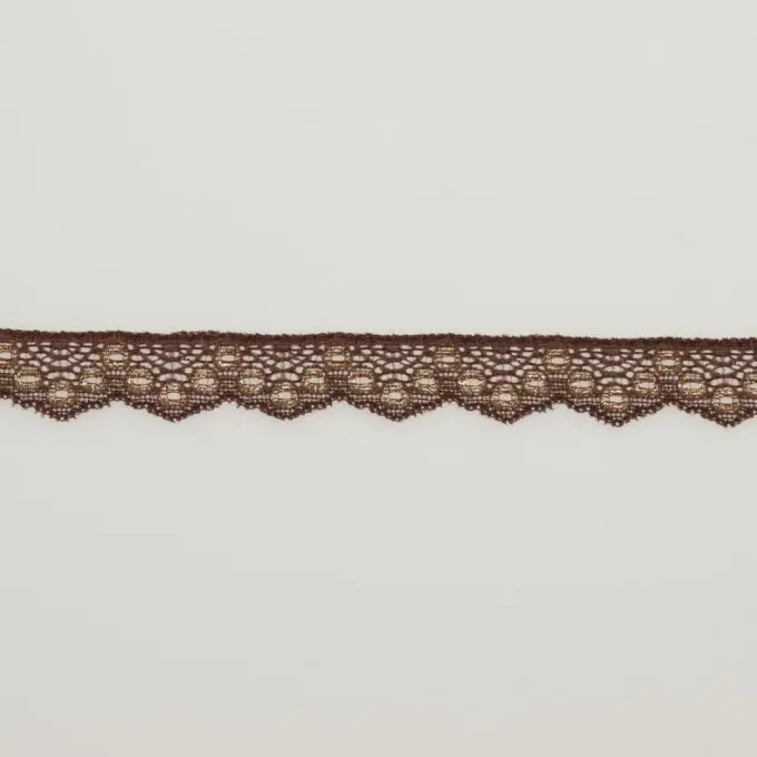 Stretch-Spitze Feston 2cm rund metallisiert gold weinrot Preisknaller