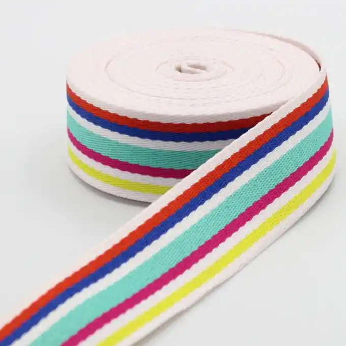 Geprüft Gurt Polyester weiß und mehrfarbig 40 mm