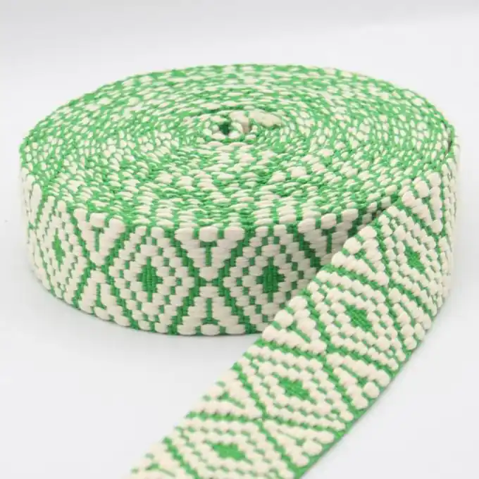 Gurt Baumwolle ethnische Rauten 38 mm neongrün Im Trend